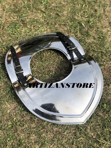 Vista 4 de Medieval Iron Gorget Knights Templar Warrior Placa de cuello funcional Armería LARP Armadura Armadura Guerrero Armadura, Protector de cuello, LARP