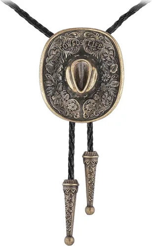 Vista 312 de Jeilwiy Corbata de bolo para hombre, corbata de vaquero occidental, collar de corbata de bolo dorado, corbata de cuero, corbata de Halloween