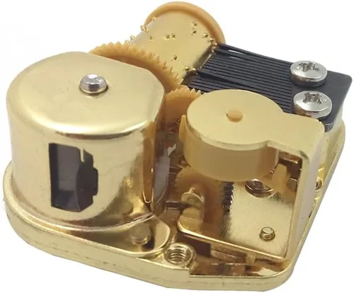 Vista 6 de caja de música con 18 notas, enchapado en oro