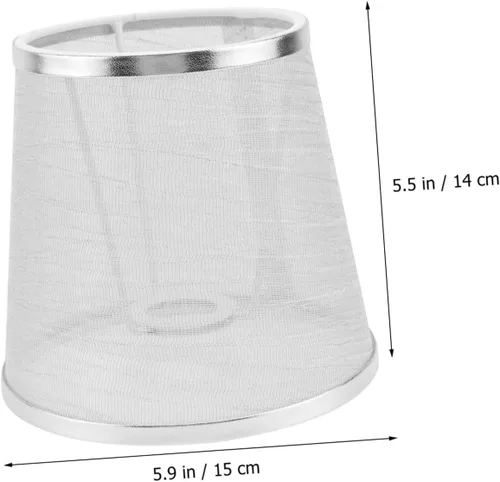 Vista 6 de Veemoon Persianas de repuesto para candelabro, pantalla decorativa transparente, cubierta de luz de rosca plateada para el hogar, tela elegante