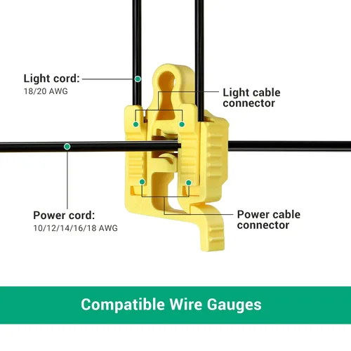 Vista 2 de EDISHINE Paquete de 10 conectores de cable de bajo voltaje, conectores de cable de iluminación de paisaje, impermeables, para iluminación