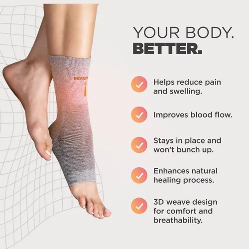 Vista 4 de Incrediwear Manga de Tobillo – Tobillera para Alivio del Dolor Articular, Soporte para Tobillo Esguinzado, Artritis, Alivio de la Inflamación