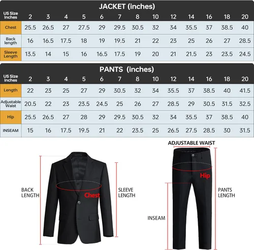 Vista 7 de Boys Slim Fit Suits for Boys Suit Set Boy Dresswear Ring Bearer Outfit Kids Suits Boy Wedding Dress