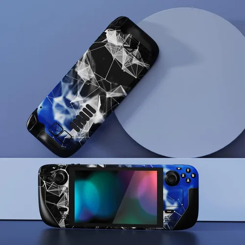 Vista 4 de PlayVital Juego completo de calcomanías protectoras para Steam Deck LCD, pegatinas personalizadas Cubierta de vinilo para Steam Deck OLED - Polígono
