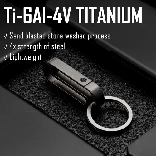 Vista 13 de KeyUnity Clip de cinturón Titanium del tenedor de la llave, llavero lateral doble del mosquetón para los hombres