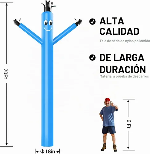 Vista 2 de MOUNTO 20ft 18inch Fly Puppet Dancer Tube Man Fly Guy Puppet Dancer (azul)