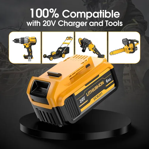 Vista 6 de Paquete de 4 repuestos de 6.0Ah para batería Dewalt 20V Max de litio