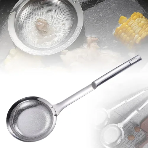 Vista 8 de Colador de malla fina de acero inoxidable - Nueva malla de acero inoxidable para aceite de cocina, colador de alimentos, utensilios de cocina
