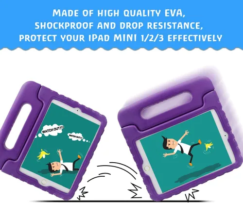 Vista 5 de LEFON Funda para iPad Mini a prueba de golpes, con asa convertible, ligera, súper protectora, para Apple iPad Mini 3ª generación/Mini 2/Mini 1