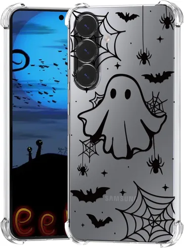 Vista 40 de Funda de Halloween para Google Pixel 6A transparente con diseños de murciélagos fantasmas, funda para teléfono para niñas, elegante, delgada, a