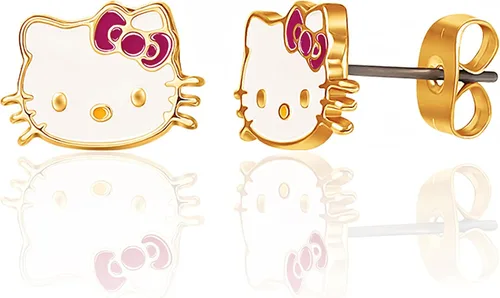 Vista 7 de Hello Kitty Juego de joyas para niñas, 18 pulgadas + 3 pulgadas, collar y aretes para niñas, regalos, Sin gemas.