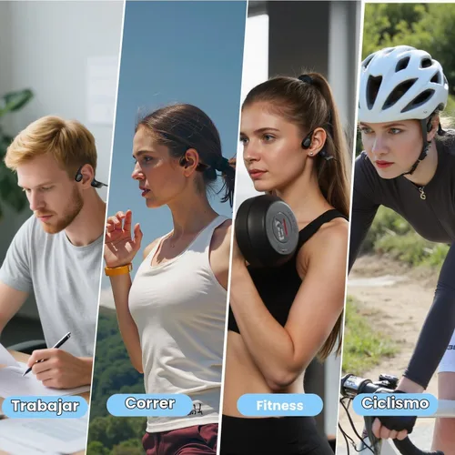 Vista 8 de Auriculares deportivos Bluetooth de conducción ósea de oído abierto, resistentes al sudor, inalámbricos, auriculares inalámbricos Bluetooth