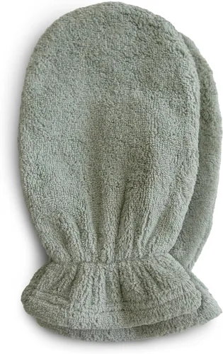 Vista 10 de mushie Manopla de baño para bebé, algodón orgánico, paquete de 2 unidades (azul bebé)