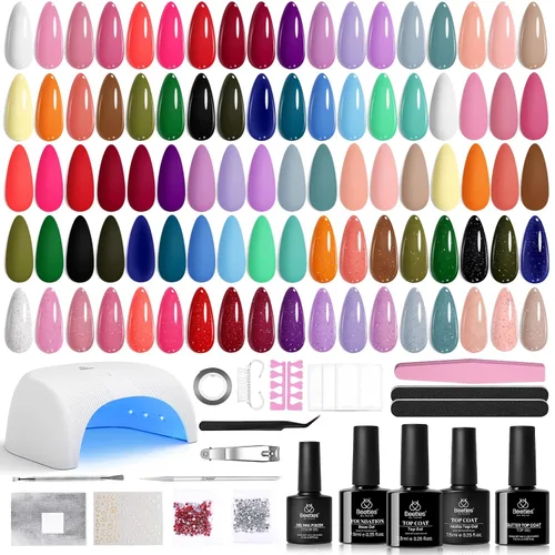 Vista 18 de Beetles - Kit de esmalte de uñas de gel con luz UV, 20 colores, juego de 31