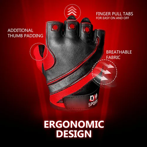 Vista 7 de DXM SPORTS Guantes de entrenamiento para hombres, guantes de levantamiento de pesas de gimnasio con soporte para muñeca, transpirables, guantes