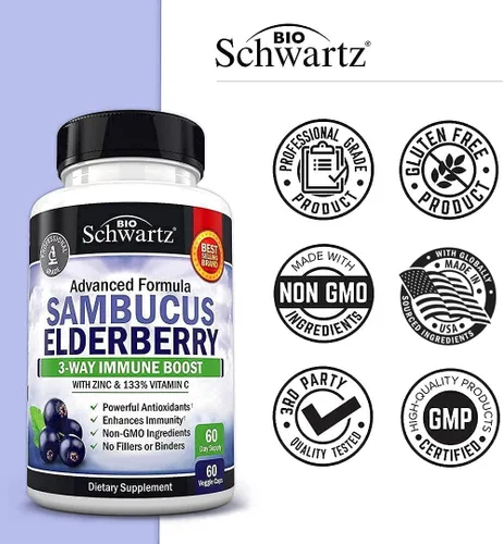 Vista 8 de BioSchwartz Curcumina de cúrcuma 1500 y saúco Sambucus con zinc y vitamina C