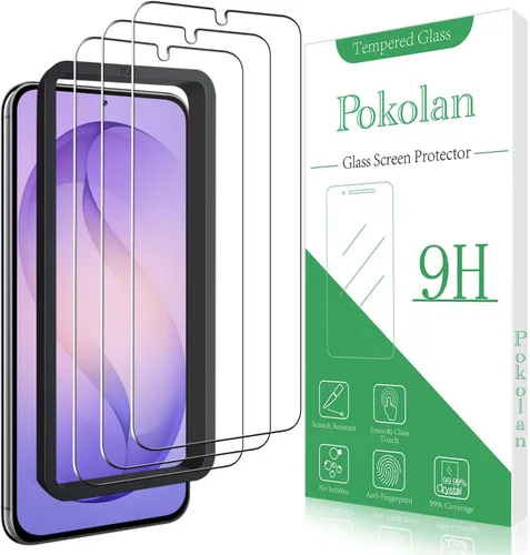 Vista 14 de Pokolan Paquete de 3+3 protectores de pantalla de vidrio templado para Samsung Galaxy S22 Claro