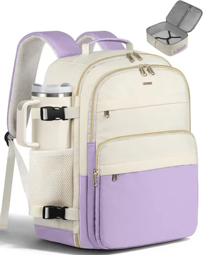 Vista 12 de HOTOR Mochila de viaje para mujer, aprobada por vuelo, bolsa de transporte Negro