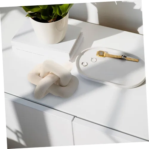 Vista 7 de Adornos de madera, 3 anillos, nudo de madera, decoración de nudo de madera, decoración de eslabones de cadena de madera, decoración de sala