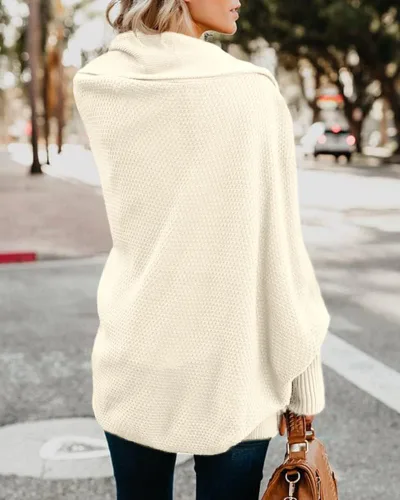 Vista 3 de Imily Bela - Suéter de punto para mujer, estilo kimono, manga murciélago, cable, holgado y envolvente, cárdigan