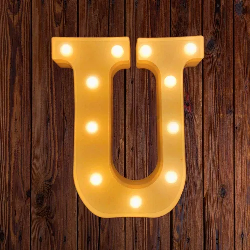 Vista 16 de Ulalaza Letrero de luz LED en blanco y negro, 2 letras AA alimentadas por batería para boda, fiesta de cumpleaños, lámpara de Navidad, luz nocturna
