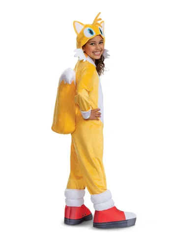 Vista 2 de Disfraz Deluxe de Tails de Sonic 2 para Niños Multicolor