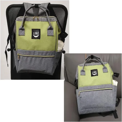 Vista 6 de LIKE Mochila ligera resistente al agua casual para trabajo, compras, viajes, Verde, Classic