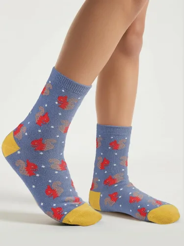 Vista 5 de COTTON DAY Caja de regalo de 7 días de la semana, calcetines cortos de moda para niños y niñas, diseño de animales, flores, estrellas, rayas