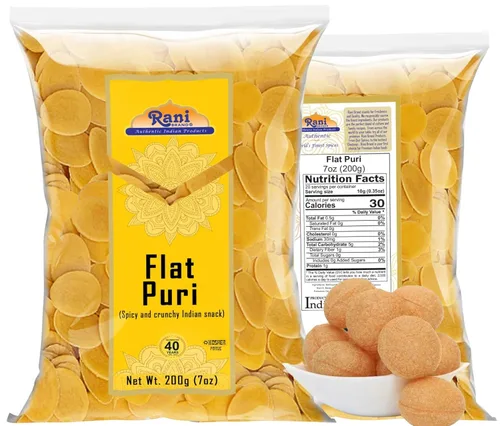 Vista 2 de Rani Pani Puri - Monedas de 7 onzas (7.05 oz) 80-85 monedas ~ Monedas de trigo y sémola sin cocer, aptas para microondas, totalmente naturales