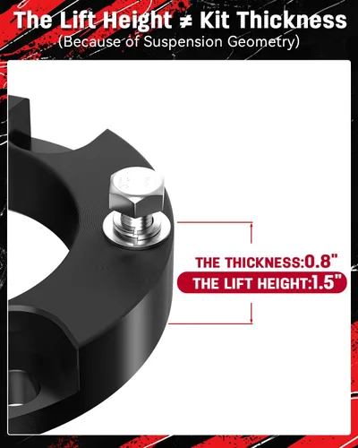 Vista 6 de Richeer Kit de elevación de nivelación de 1.5 pulgadas compatible con Tacoma 2005-2023 2003-2024 4 Runner, kit de elevación de nivelación apto