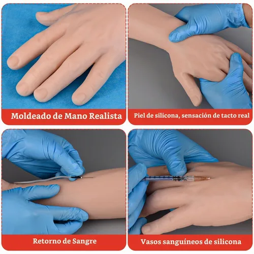 Vista 4 de Kit de práctica de flebotomía SimCoach para entrenamiento de inyección, kit de práctica IV con brazo de flebotomía, kit de práctica de venopunción