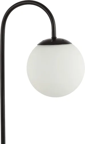 Vista 6 de JONATHAN Y Lámpara de mesa con globo de cristal negro de 18.25 pulgadas, lámpara de noche minimalista de mediados de siglo para dormitorio, sala