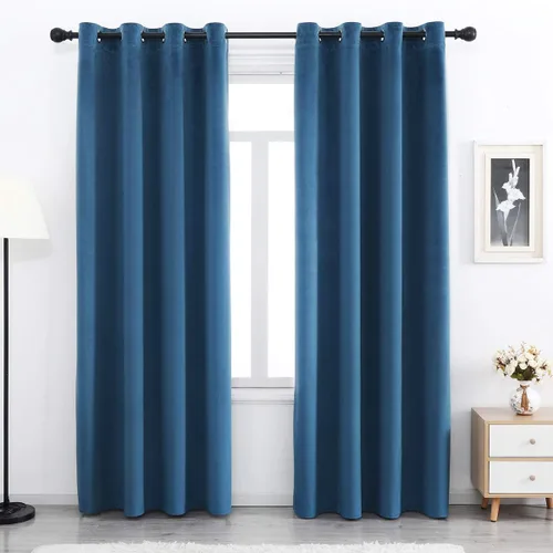 Vista 11 de SPXTEX Cortinas Opacas de Terciopelo Verde - 84 Pulgadas de Largo, Bloqueo de Luz, Parte Superior con Ojales, Aislamiento de Calor, Térmico