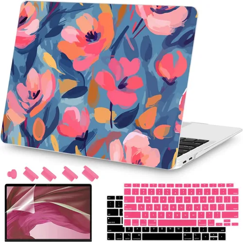 Vista 13 de Teryeefi Compatible con MacBook Air de 13 pulgadas A2337 M1 Chip A2179 A1932 (versión 2018-2020), funda protectora delgada + cubierta de teclado