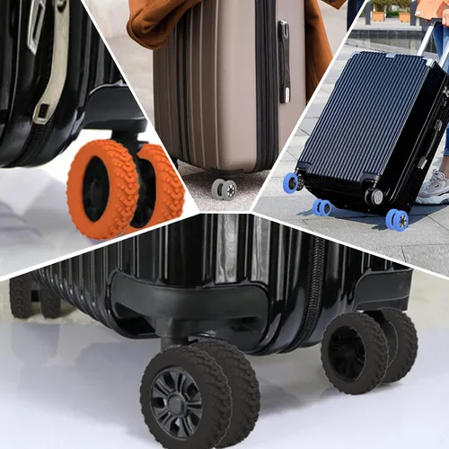 Vista 6 de Homimor Fundas para rueda de equipaje, 16 fundas de rueda de maleta, fundas protectoras de rueda de equipaje, fundas protectoras de rueda de maleta