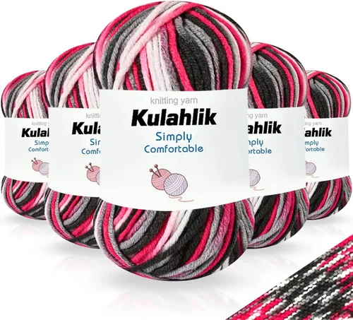 Vista 9 de 50g (1x50g) Hilo Acrílico para Crochet y Tejido, Hilo Degradado Colorido, 1 Rollo de Madejas, Hilo Acrílico Multicolor, Perfecto para Proyectos