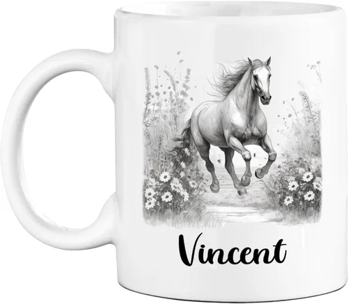 Vista 22 de Taza de café con nombre personalizado de oso de 11 y 15 onzas, taza de cerámica blanca con dibujo a lápiz de oso personalizado, regalo para niños