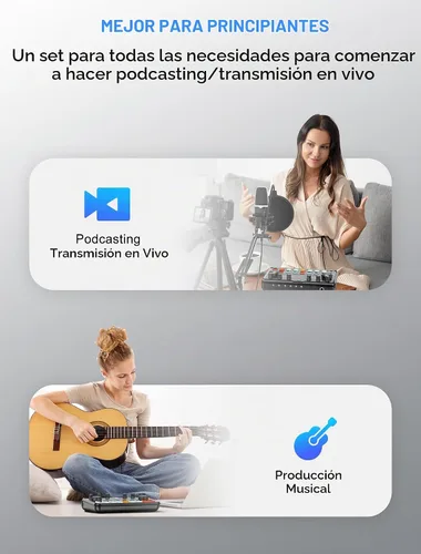 Vista 9 de SINWE Paquete de equipos de podcast para 2, mezclador de audio todo en uno