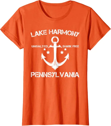 Vista 61 de Playera divertida de Lago Harmony Pennsylvania para acampada o pesca Negro