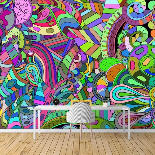 Vista 124 de SIGNFORD - Papel tapiz de colorido diseño de graffiti, removible para dormitorio o sala de estar, 66 x 96 pulgadas Graffiti1-2001-y09