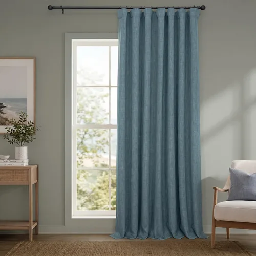 Vista 57 de HPD Half Price Drapes - Cortinas de lino sintético para sala de estar (2 paneles) - 100 pulgadas de ancho x 84 pulgadas de largo - Cortinas