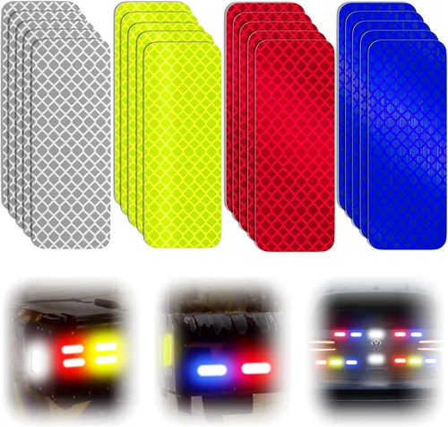 Vista 9 de PHIXBEAR 20 piezas calcomanías reflectantes súper reflectantes hechas de 3M 823i, cinta reflectante de seguridad para automóvil, bicicleta, buzón