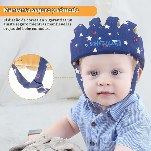 Vista 4 de IULONEE Protector de Cabeza de Bebé Casco de Protección para Bebés Casco de Paseo para Niños Pequeños Gorra Protectora Ajustable para Bebé Casco