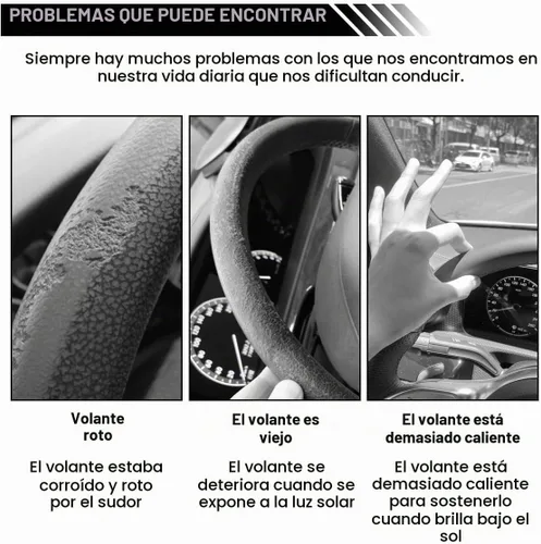 Vista 3 de JOYCOURT Parasol para volante de automóvil, protector anticalor para volante
