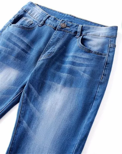 Vista 4 de Andongnywell - Pantalones de mezclilla ajustados, cintura media, cintura ancha, cintura media, pantalones vaqueros