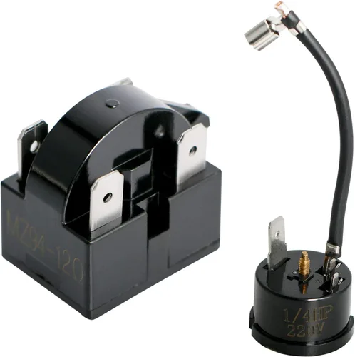 Vista 13 de Protector térmico de sobrecarga térmica de 2 pines 1/4 HP 180 W 12 ohmios + relé de arranque PTC, pieza de repuesto para refrigerador de automóvil