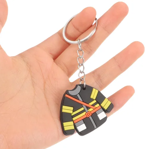 Vista 2 de 12 mini llaveros de bombero, llavero de plástico de dibujos animados, llavero de recuerdo de metal, adornos para recuerdos de fiesta, bolsas