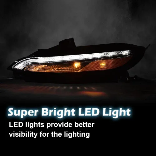 Vista 8 de CHEDA Luz de estacionamiento LED blanca DRL señal de giro izquierda conductor compatible con Jeep Cherokee 2014-2018 68157103AQ