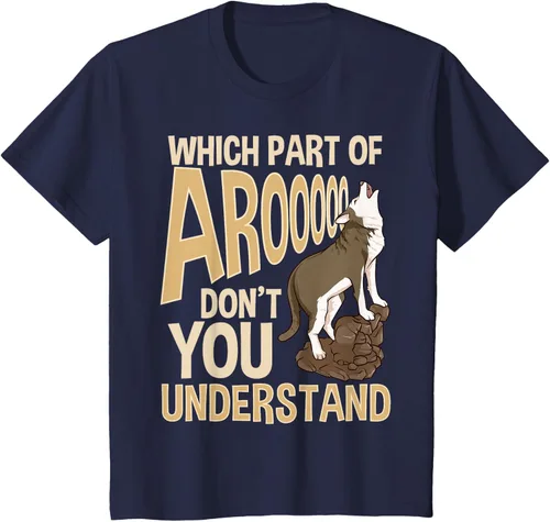 Vista 76 de What Part Of Aroooo Don't You Understand Husky - Camiseta para perro, Negro, S