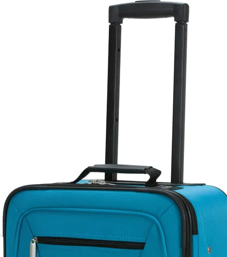 Vista 10 de Rockland juego de 4 piezas de valijas con ruedas y bolsas para viaje, Turquoise), F32